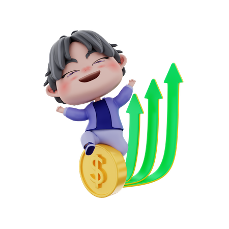 Investment growth  3D Icon