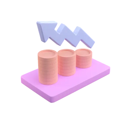 Investment growth 3D Illustration