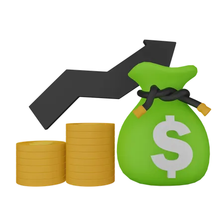 Investment growth 3D Icon