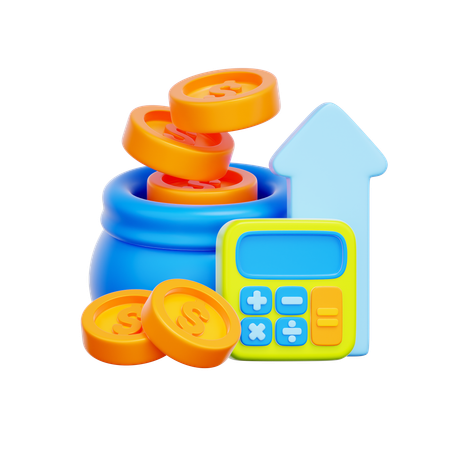 投資成長計算機  3D Icon