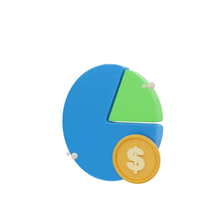 Investitions-Kreisdiagramm  3D Icon