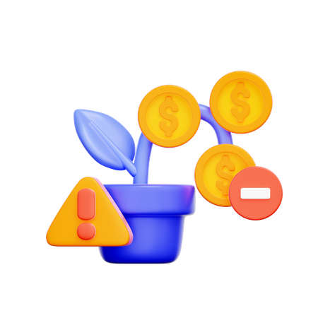 투자 손실  3D Icon