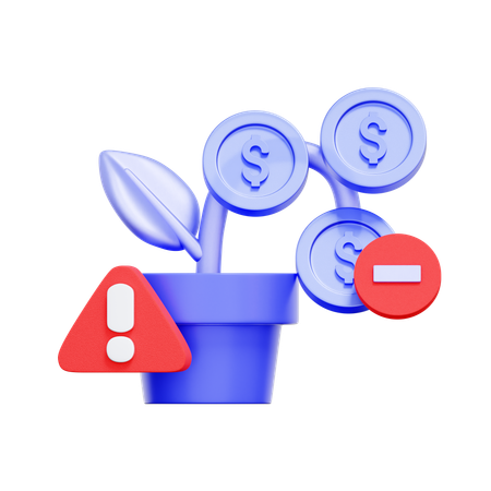 투자 손실  3D Icon
