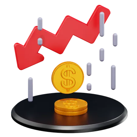 Investment Loss  3D Icon