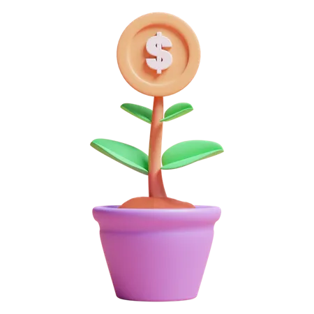 Investment Plant  3D Icon