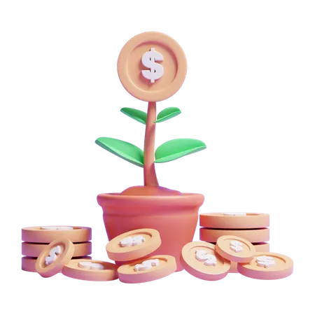 Investment Plant  3D Icon