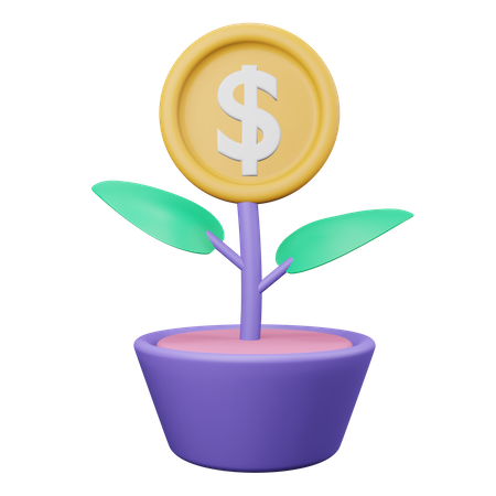 Investment Plant  3D Illustration