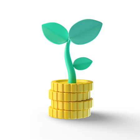 Investment Plant  3D Illustration