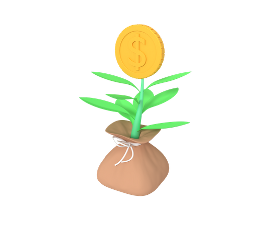 Investment plant 3D Icon