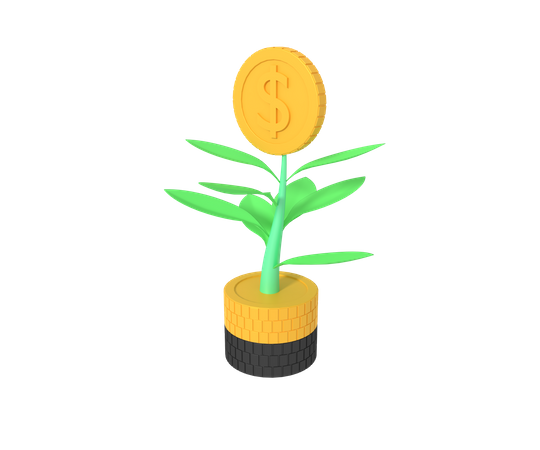 Investment plant  3D Icon