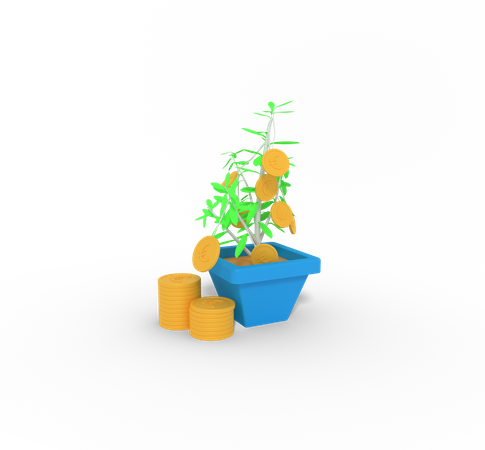 Investment Plant Euro  3D Icon