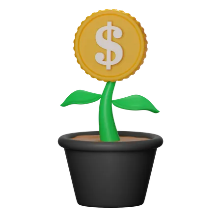 Investment Plant Pot 3D Icon