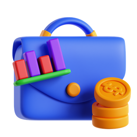Investment Portfolio Briefcase  3D Icon
