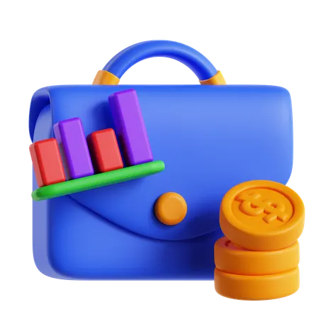 Investment Portfolio Briefcase  3D Icon