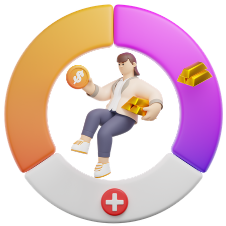 投資ポートフォリオの多様化  3D Icon