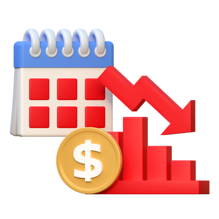 Investment Price Down  3D Icon