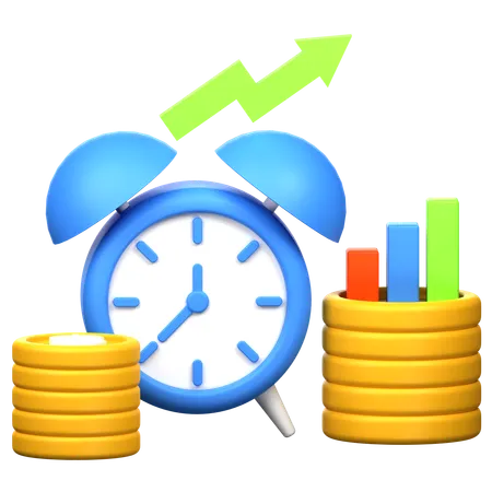 Investment Time 3 D Icon Illustration 3D Icon