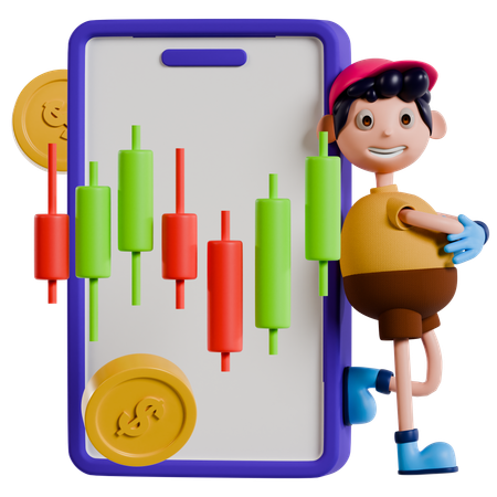 Investment Trading Market Journey  3D Icon