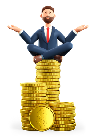 Investor doing yoga  3D Icon