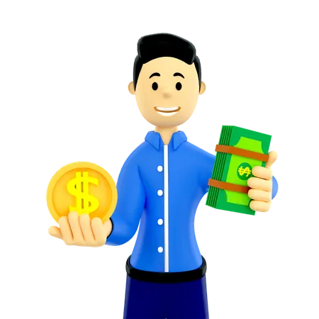 Investor hält Geld  3D Illustration