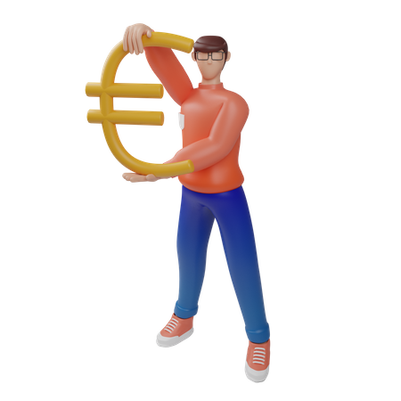 Investor with pound investment  3D Icon