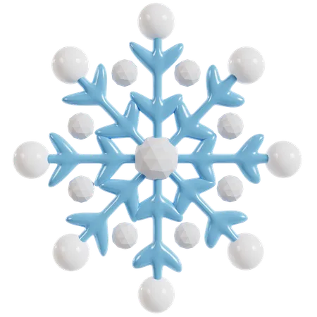 Diseño de cristal de copo de nieve de invierno.  3D Icon