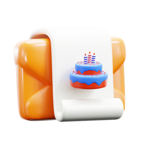 Invitación de cumpleaños  3D Icon