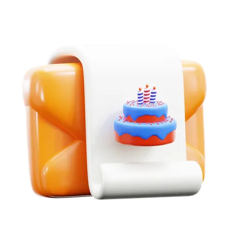 Invitación de cumpleaños  3D Icon