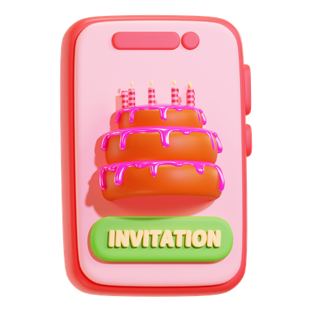 Invitación de cumpleaños  3D Icon