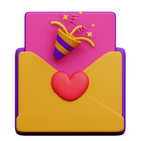 Invitation birthday  3D Icon