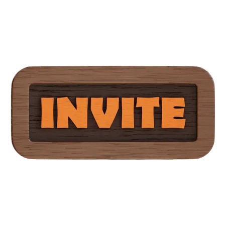 Invite Button  3D Icon