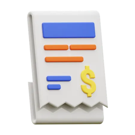 3 D Invoice Icon 3D Icon