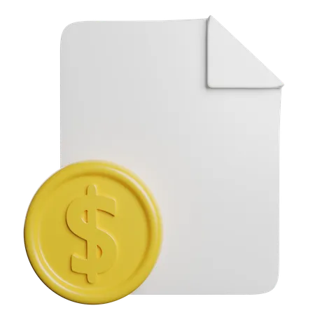 Invoice Bill Payment 3D Icon