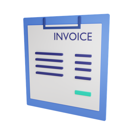 Invoice  3D Illustration