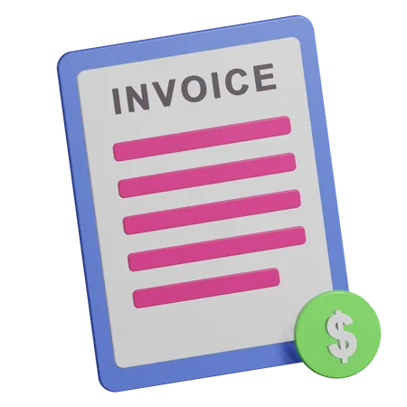 Invoice  3D Illustration