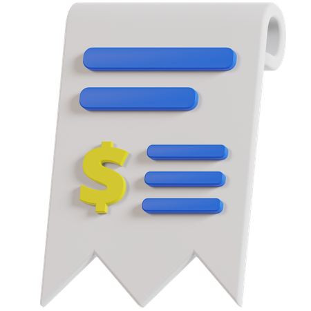 Invoice  3D Illustration