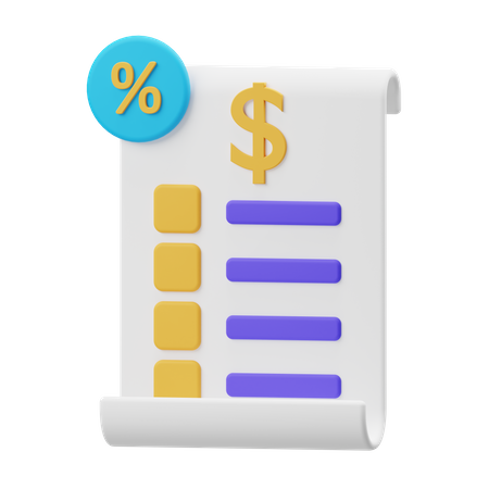 Invoice  3D Illustration