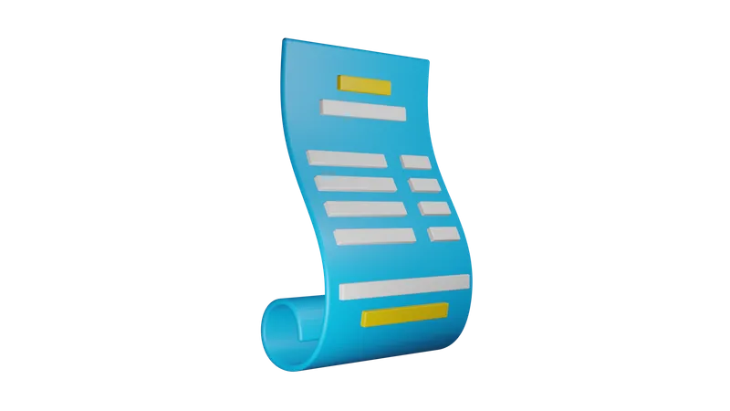 Invoice  3D Illustration