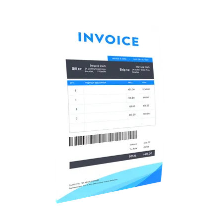 Invoice  3D Illustration