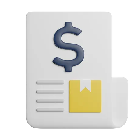 Invoice Bill Receipt Payment 3D Icon