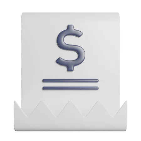 Invoice Bill Receipt 3D Icon