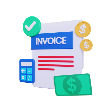 Invoice bill  3D Illustration