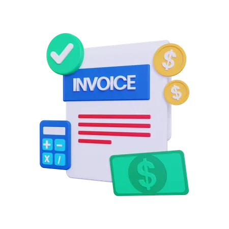 Invoice bill  3D Illustration