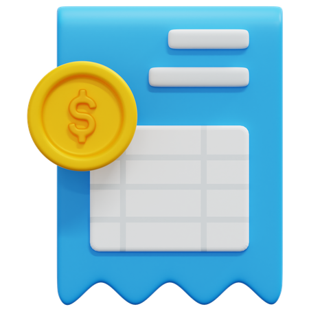 Invoice bill financial  3D Icon