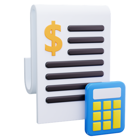 Invoice Calculation  3D Icon