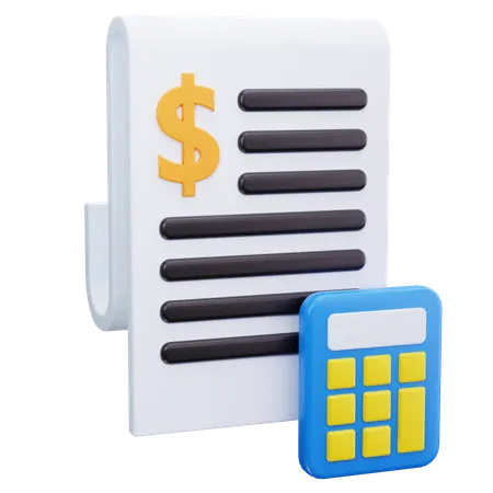 Invoice Calculation  3D Icon