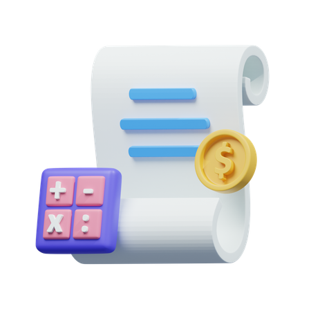 Invoice Calculation  3D Icon