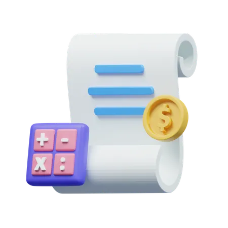 Invoice Calculation  3D Icon