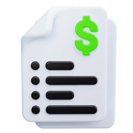 Invoice Document  3D Icon