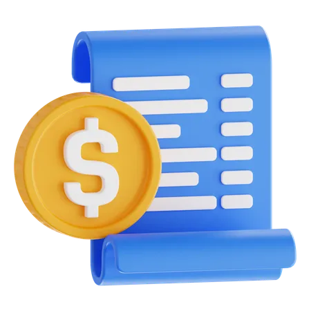 Invoice Document  3D Icon